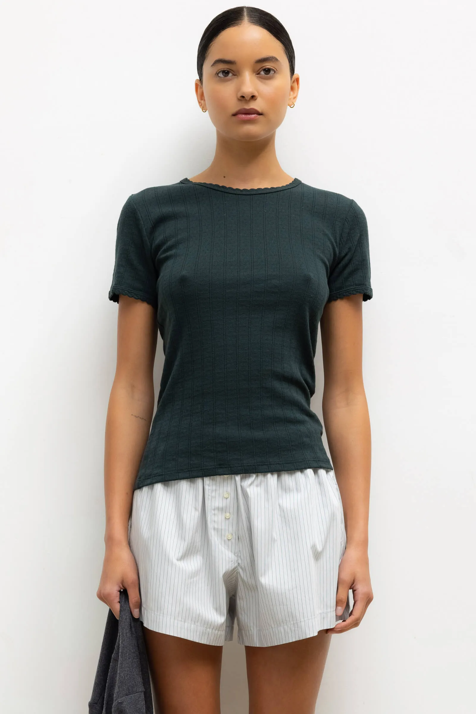 Pointelle Slim Fit Tee sold by Leset