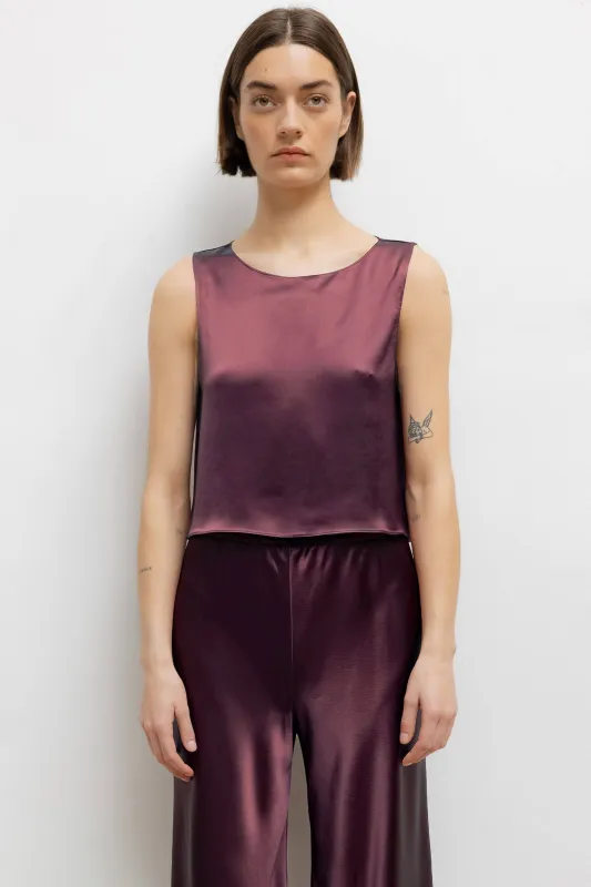 Barb Crop Sleeveless Crew made by Leset