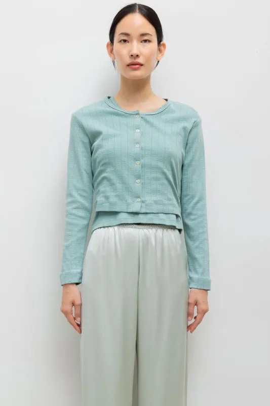 Pointelle Crop Cardigan sold by Leset