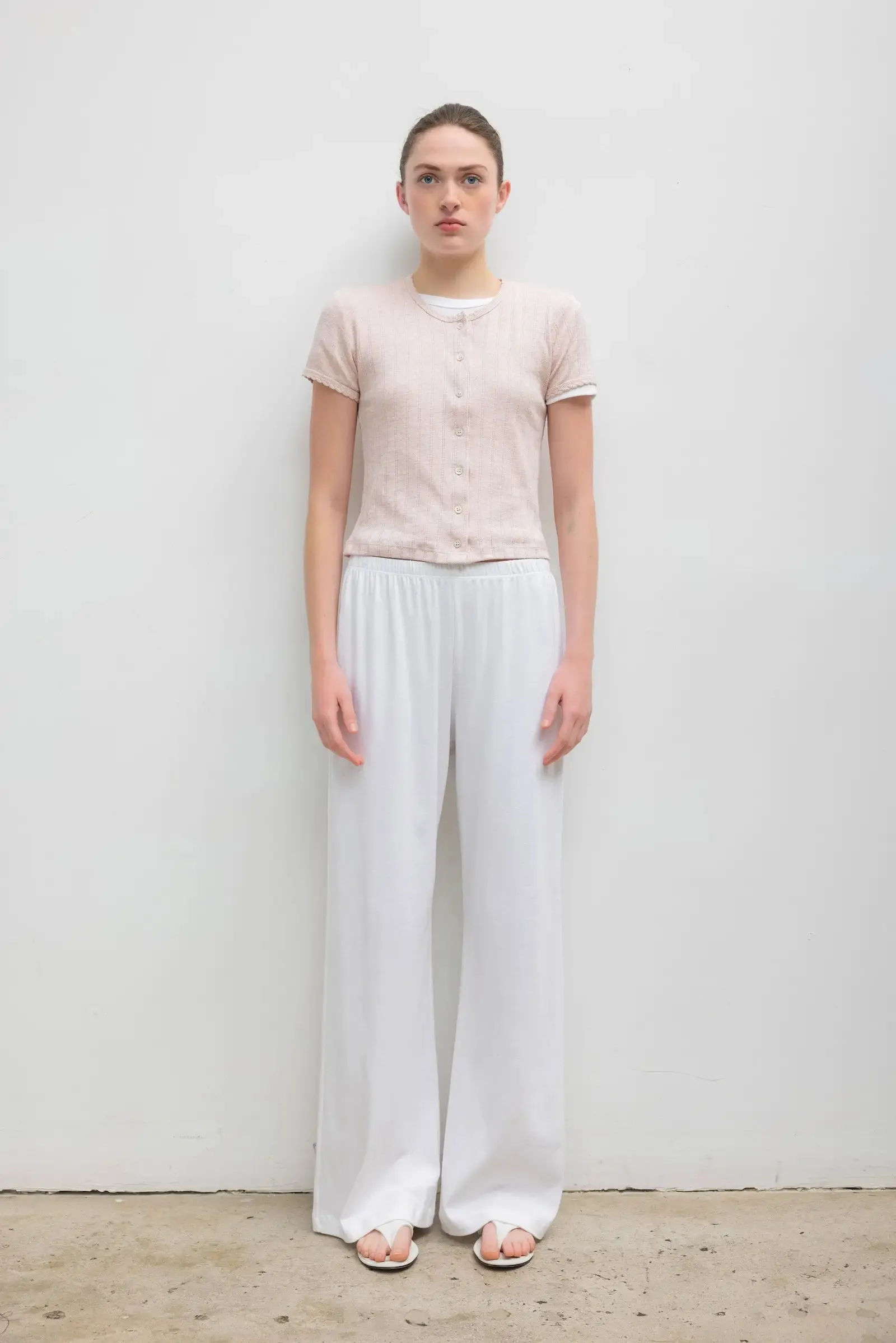 Pointelle Short Sleeve Cardigan sold by Leset product image thumbnail 3