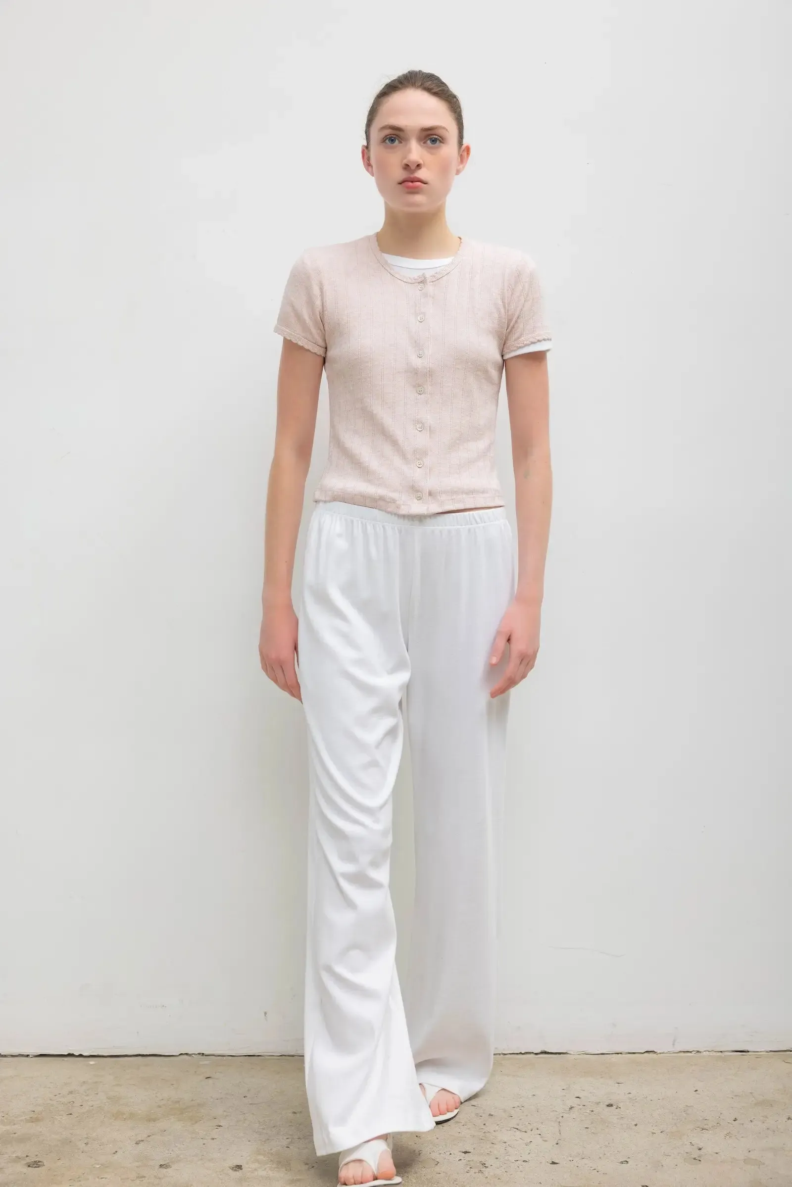 Pointelle Short Sleeve Cardigan sold by Leset product image thumbnail 4