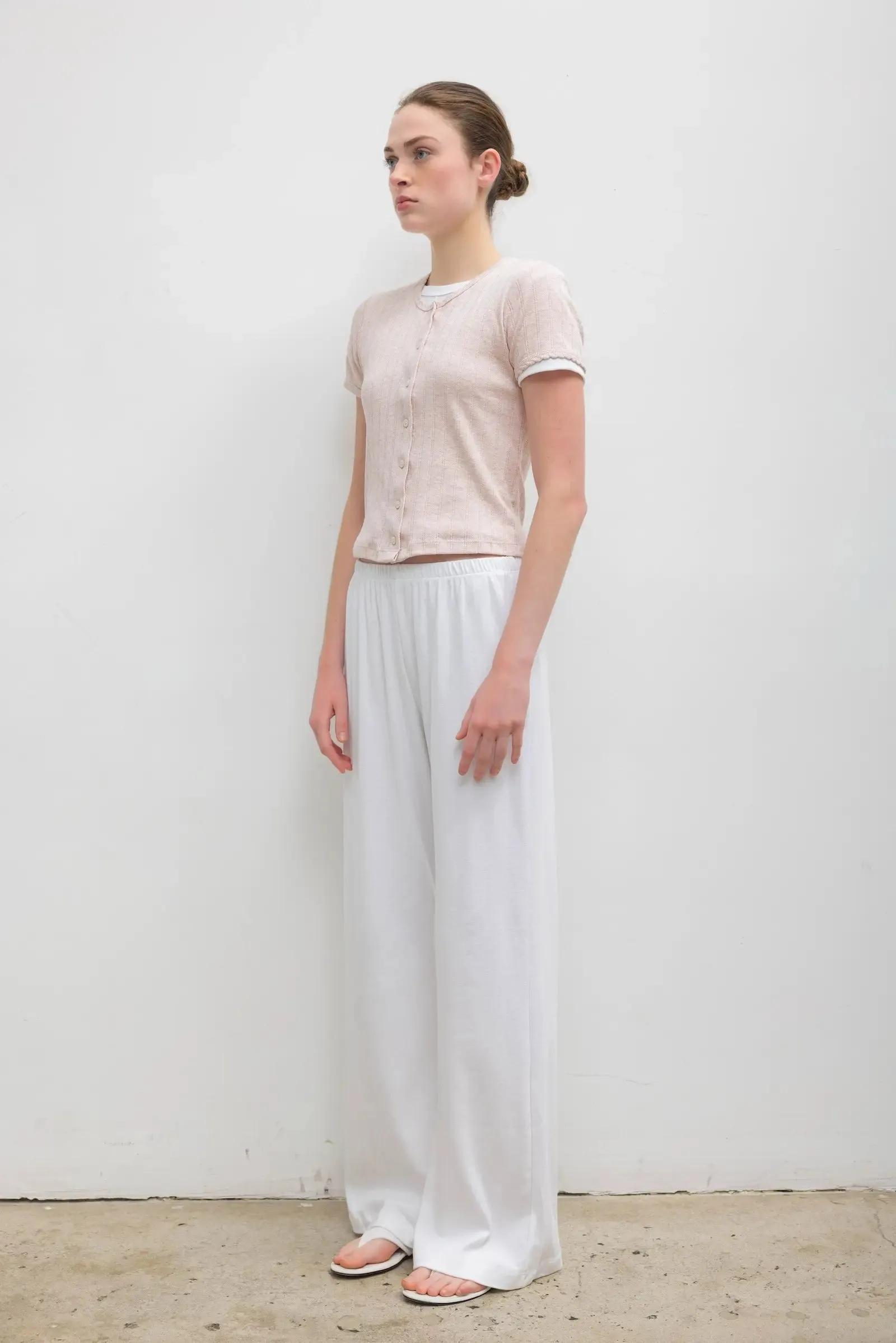 Pointelle Short Sleeve Cardigan sold by Leset product image thumbnail 5