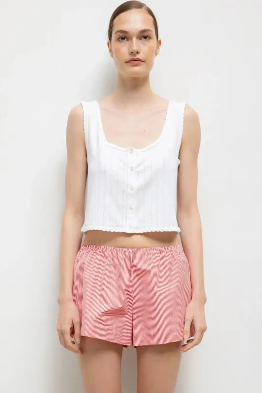 Pointelle Button Down Tank made by Leset