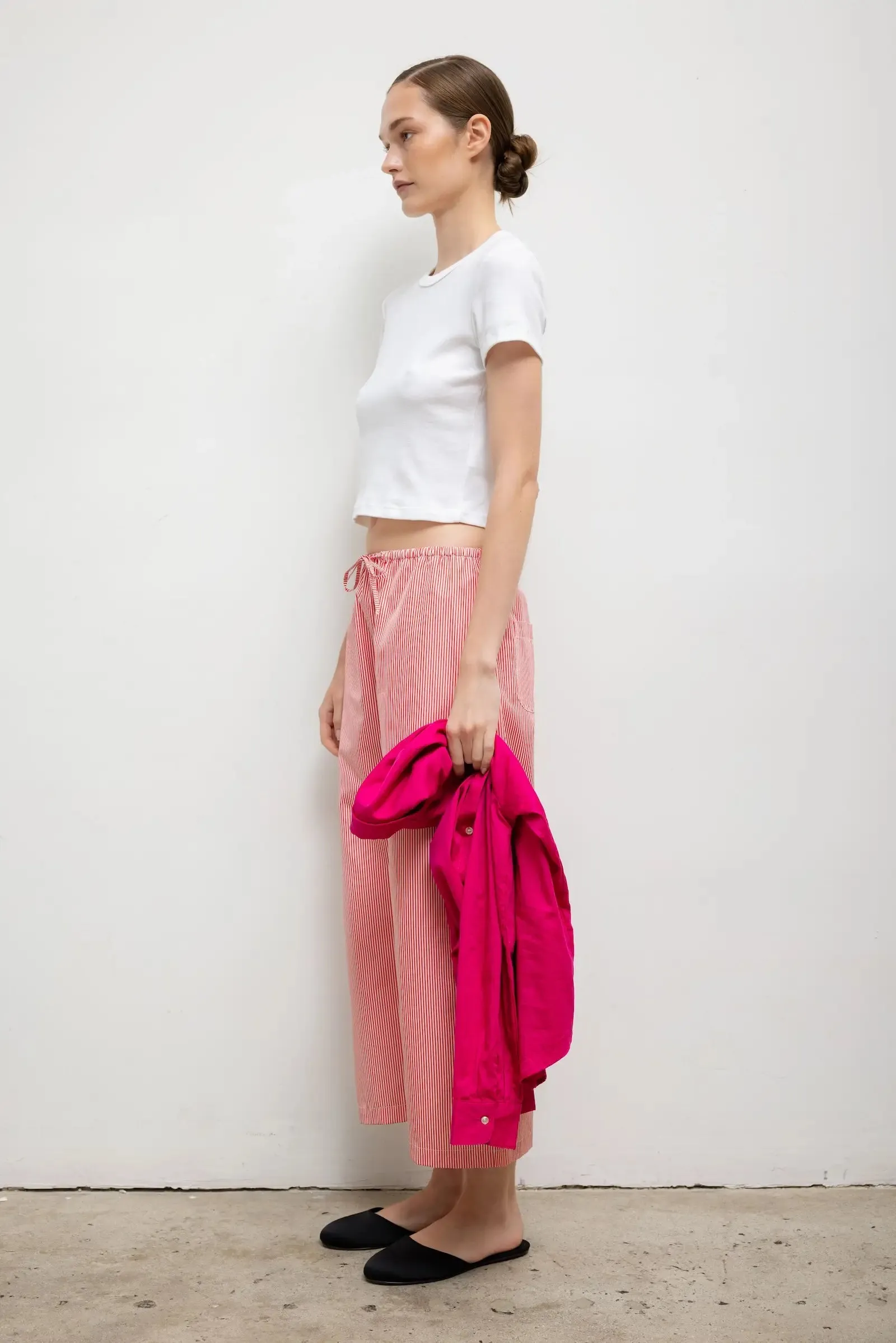 Yoshi Stripe Crop Drawstring Pant sold by Leset product image thumbnail 5