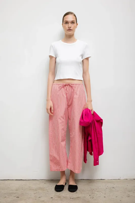 Yoshi Stripe Crop Drawstring Pant made by Leset