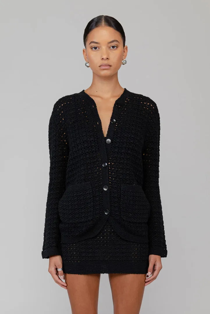 Lucy Crochet Boxy Cardigan sold by Leset