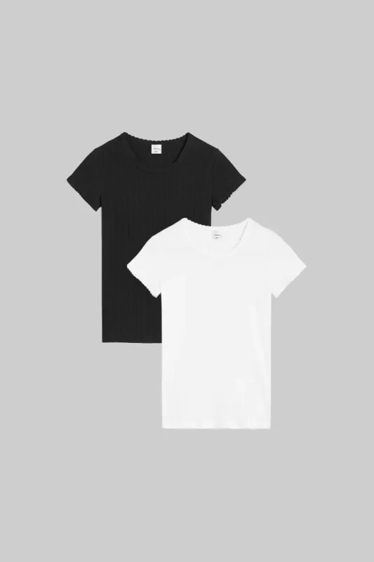 Pointelle Slim Fit Tee 2 Pack sold by Leset