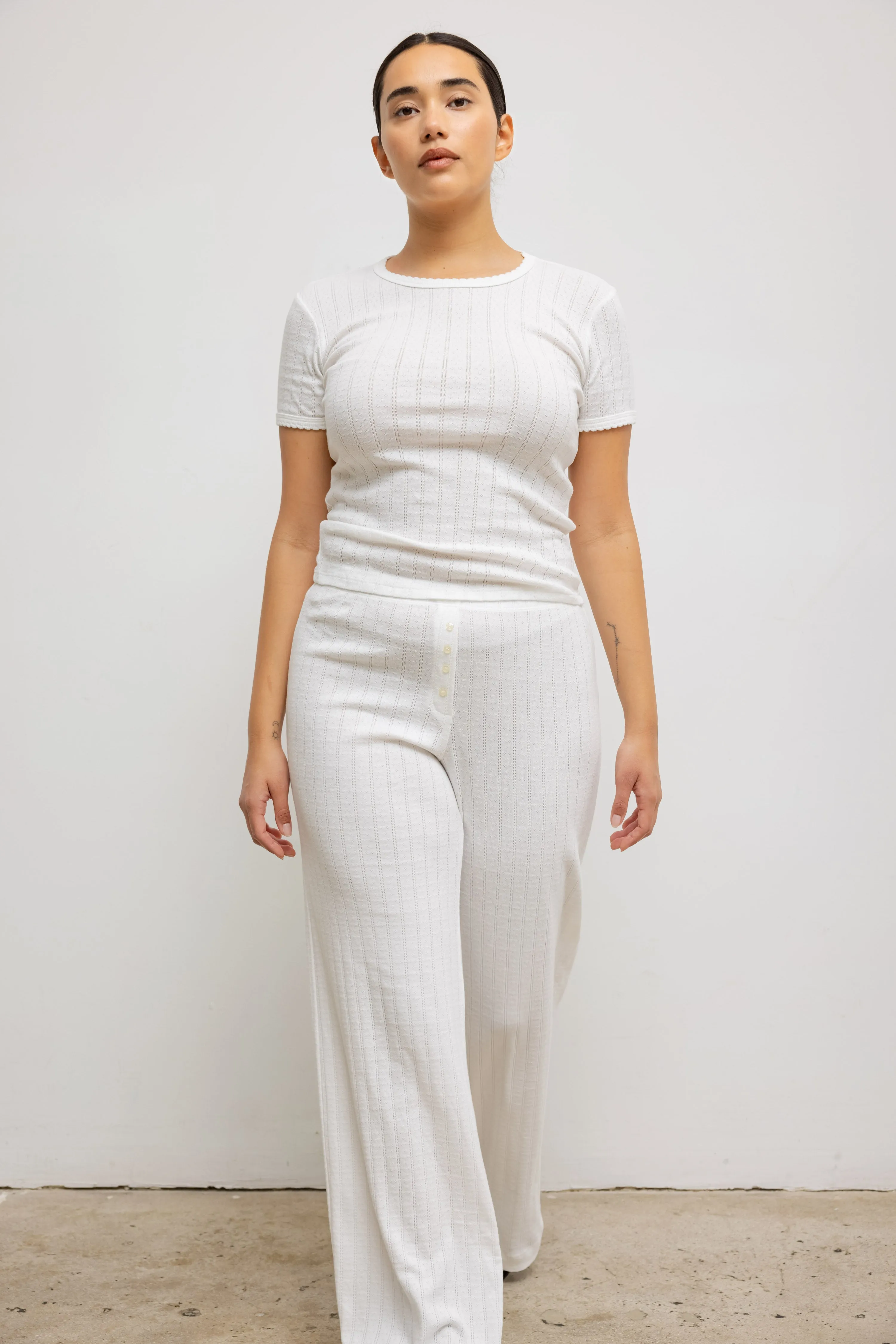 Pointelle Slim Fit Tee sold by Leset product image thumbnail 4