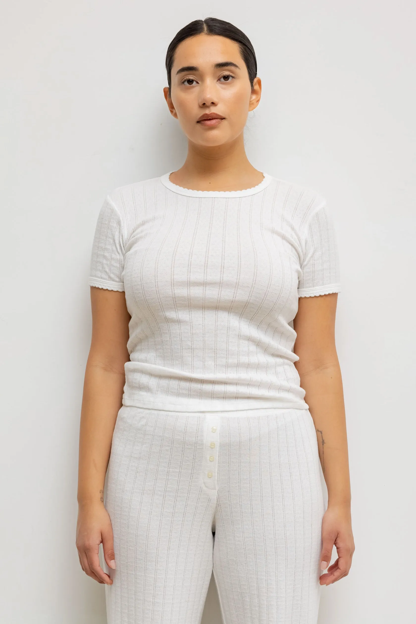 Pointelle Slim Fit Tee sold by Leset