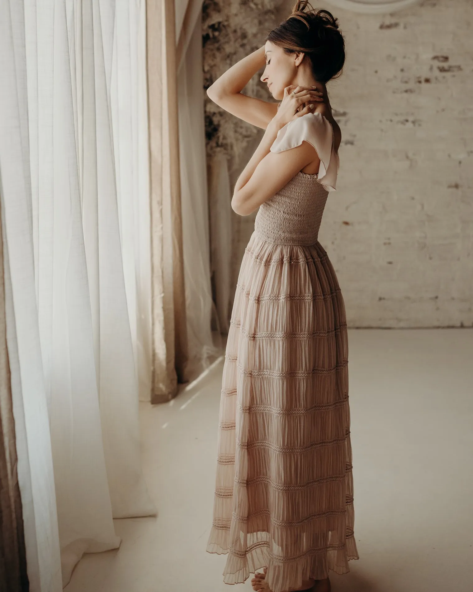 Women's Marabella Dress (soft pink chiffon) sold by Indie Blue product image thumbnail 2