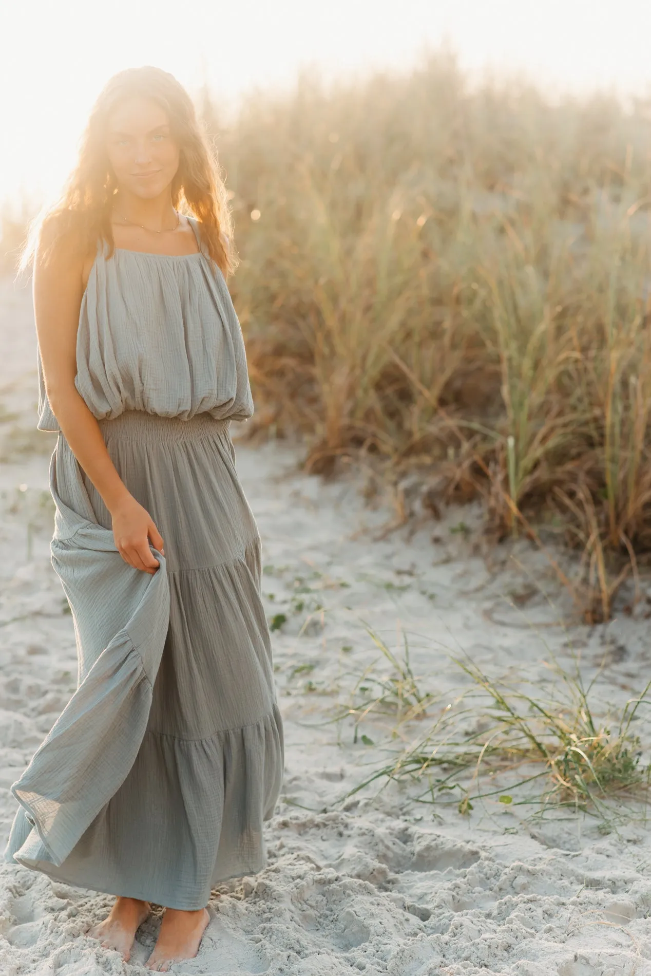 Women's Bella Maxi Skirt (soft teal muslin) sold by Indie Blue product image thumbnail 3