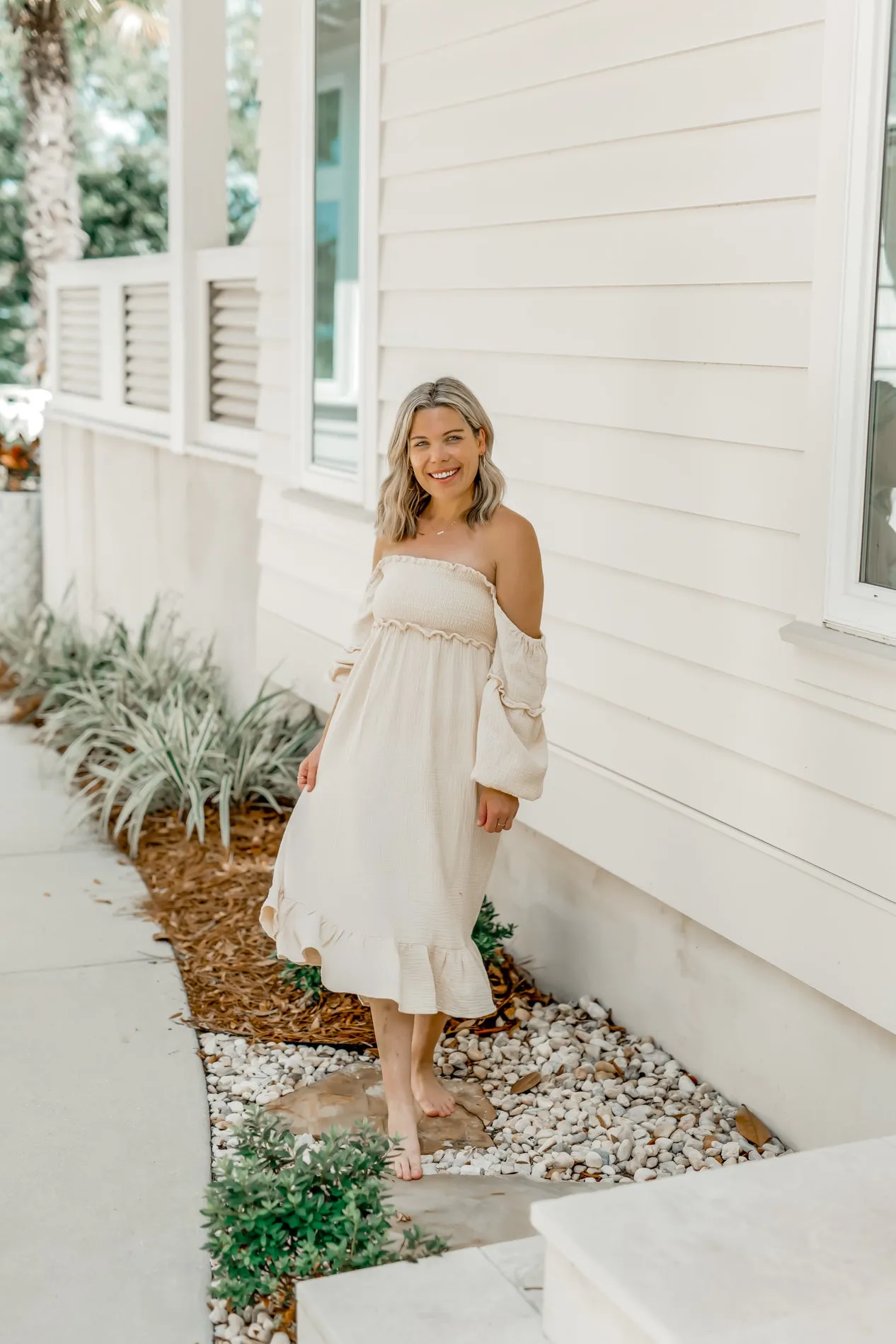 Women's Pippa Muslin Dress (sand) sold by Indie Blue product image thumbnail 4