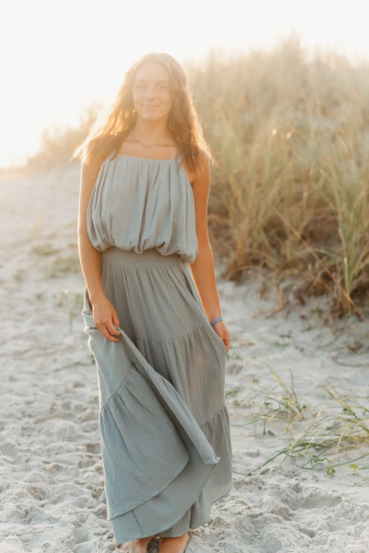 Women's Kiki Bubble Top (soft teal muslin) FINAL SALE sold by Indie Blue product image thumbnail 2