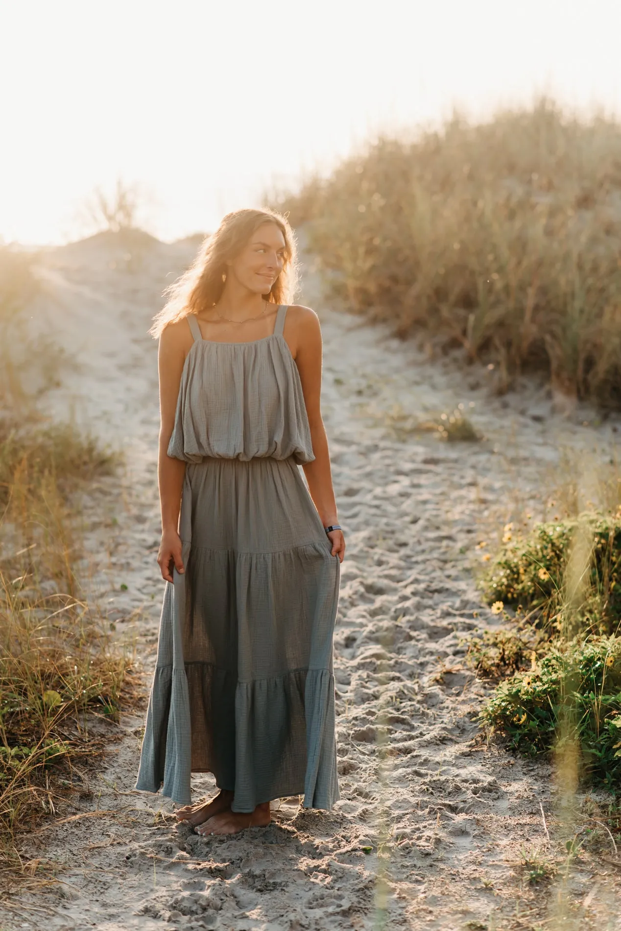 Women's Kiki Bubble Top (soft teal muslin) FINAL SALE sold by Indie Blue product image thumbnail 5