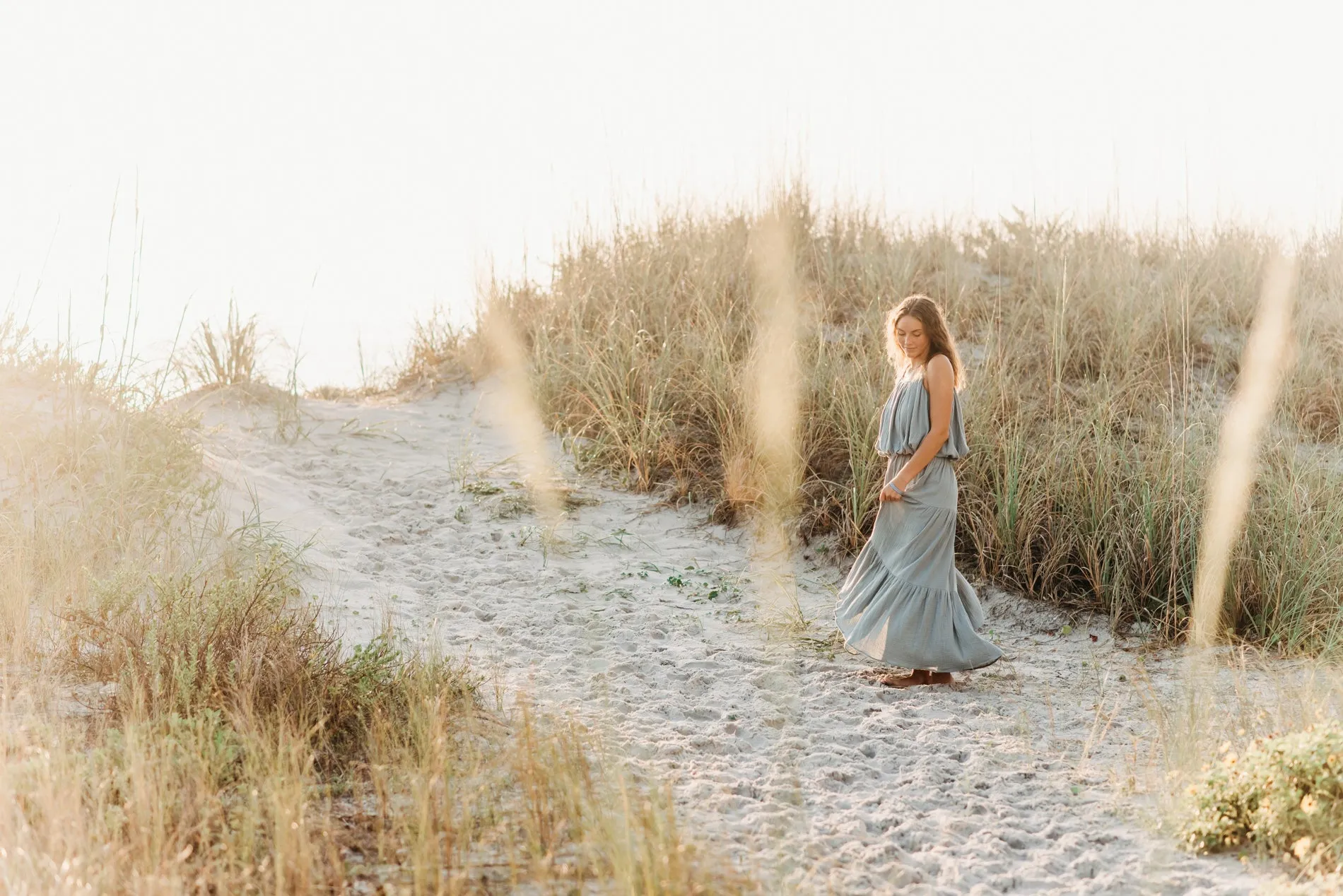 Women's Kiki Bubble Top (soft teal muslin) FINAL SALE sold by Indie Blue product image thumbnail 4