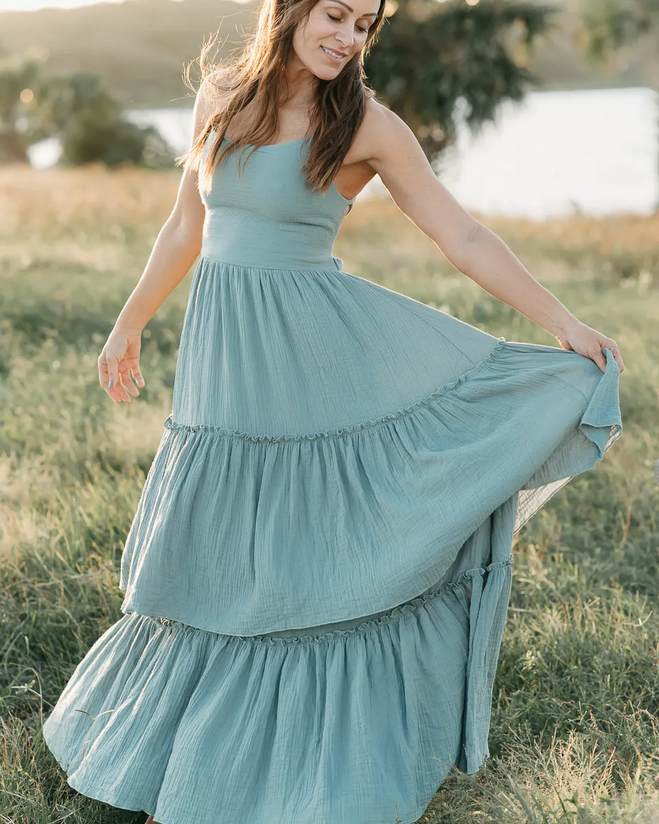 Women's Wendy Dress (soft teal muslin) sold by Indie Blue product image thumbnail 2