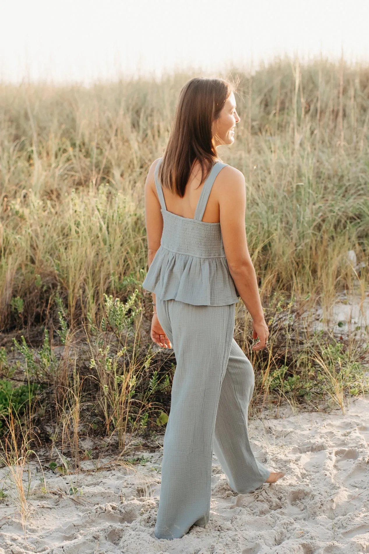 Women's Sadie Pants (soft teal muslin) sold by Indie Blue product image thumbnail 5