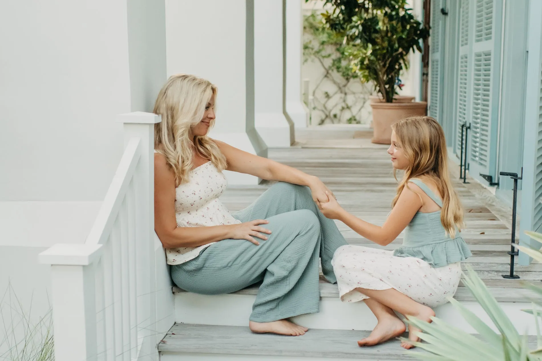 Women's Sadie Pants (soft teal muslin) sold by Indie Blue product image thumbnail 4