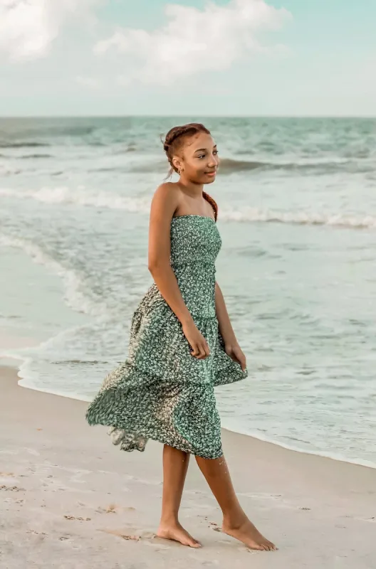 Women's Bella Dress-Skirt (forest floral) FINAL SALE sold by Indie Blue