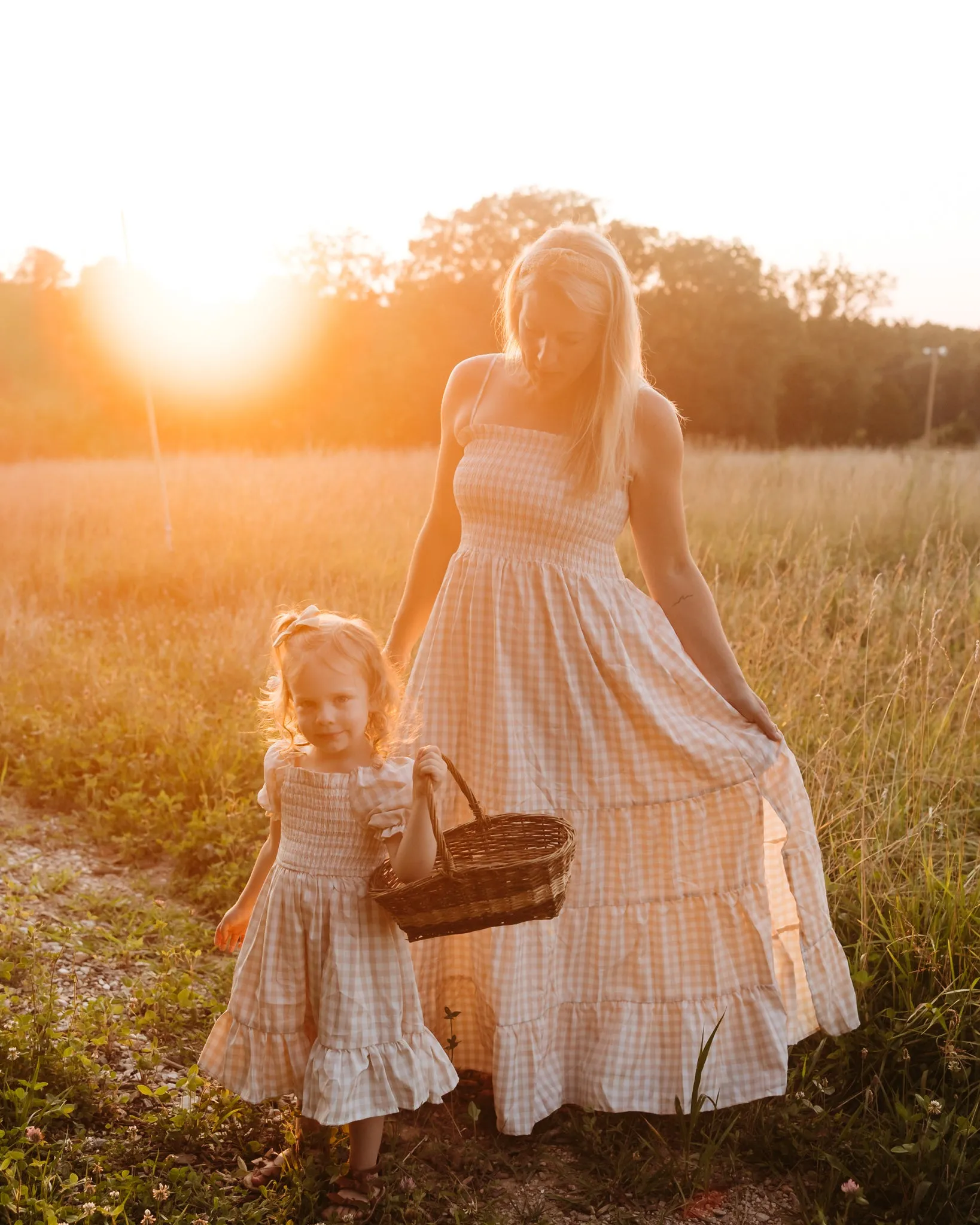 Women's Stella Maxi (tan gingham) sold by Indie Blue product image thumbnail 2