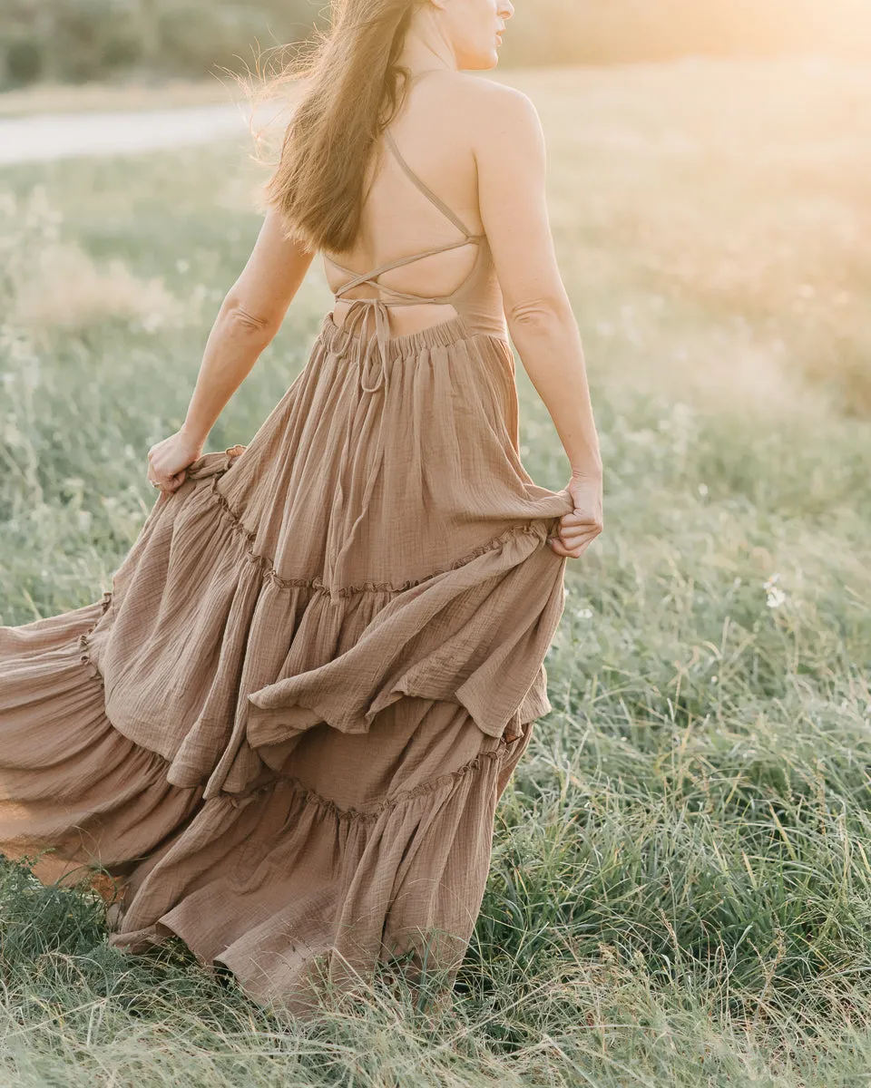 Women's Wendy Dress (mocha muslin) sold by Indie Blue product image thumbnail 2