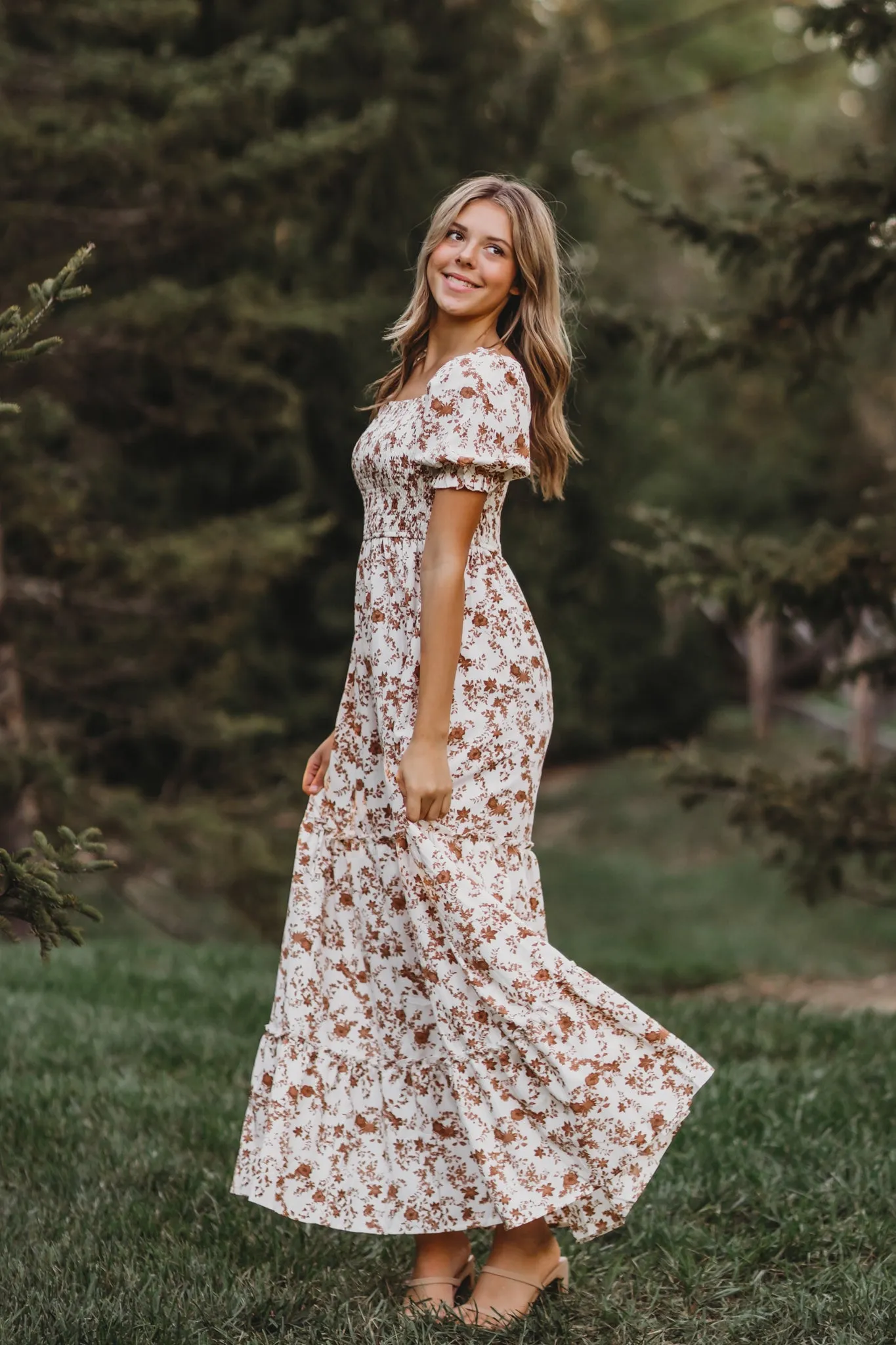 Women's Elle (mocha floral) sold by Indie Blue