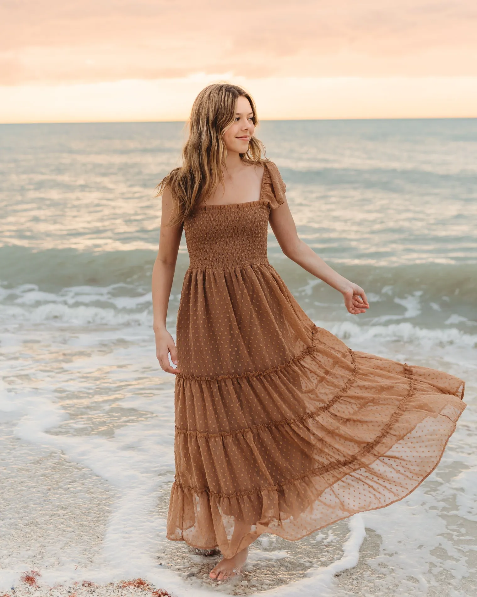 Women's Marabella Dress (mocha swiss dot) sold by Indie Blue product image thumbnail 3