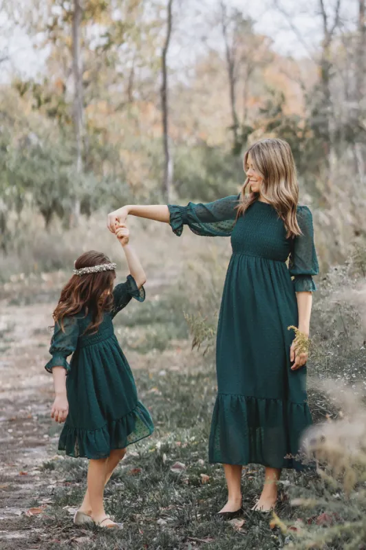 Women's Celine Dress (cypress green swiss dot) FINAL SALE sold by Indie Blue