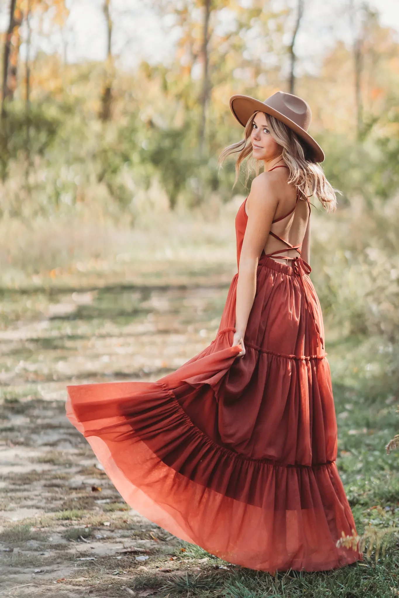 Women's Wendy Dress (venetian red tulle) sold by Indie Blue product image thumbnail 2