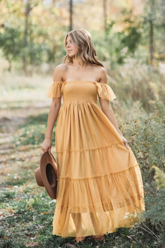 Women's Marabella Dress (saffron tulle) sold by Indie Blue