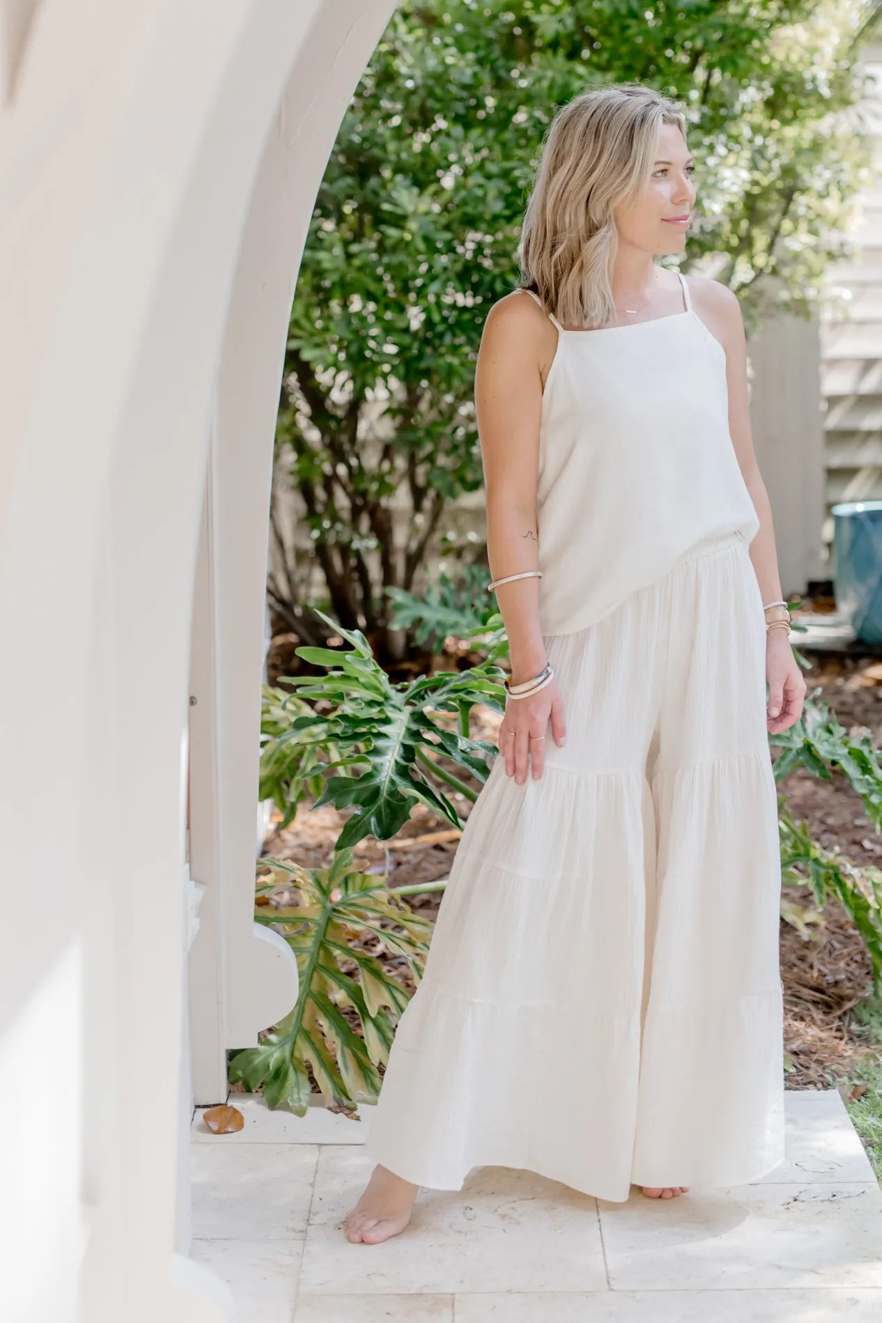 Women's Cassie Top (soft white linen) FINAL SALE sold by Indie Blue product image thumbnail 5