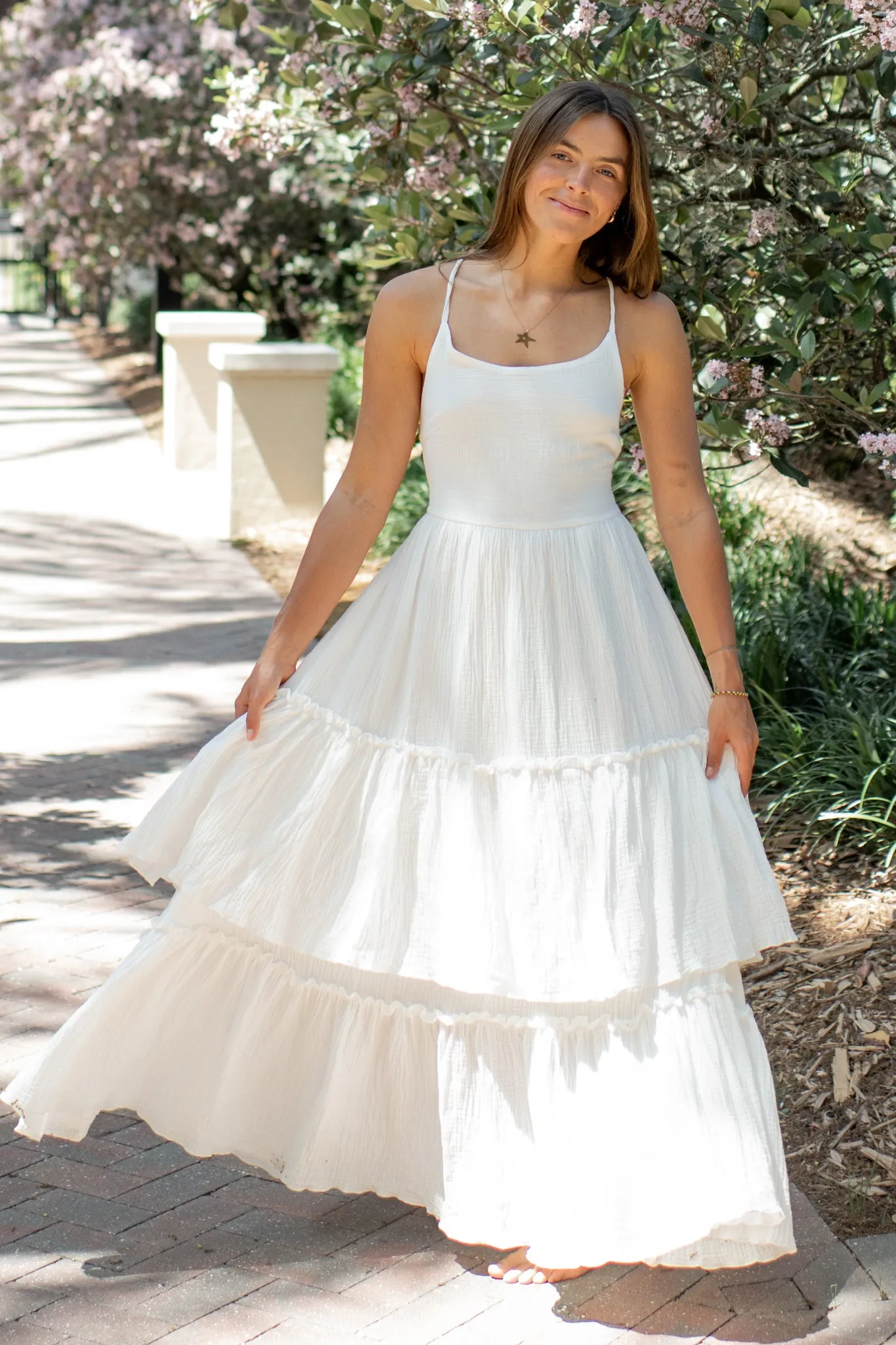 Women's Wendy Dress (white muslin) sold by Indie Blue product image thumbnail 4