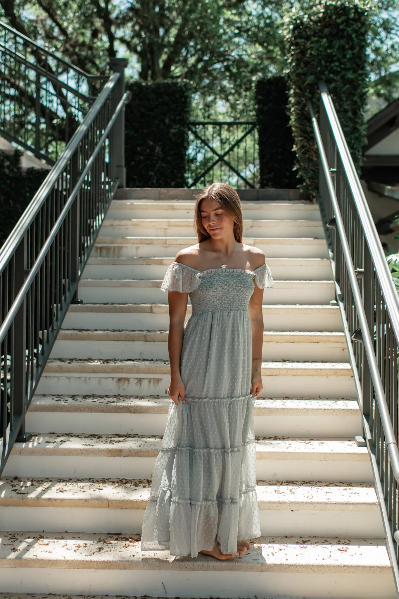 Women's Marabella Dress (sage swiss dot) sold by Indie Blue