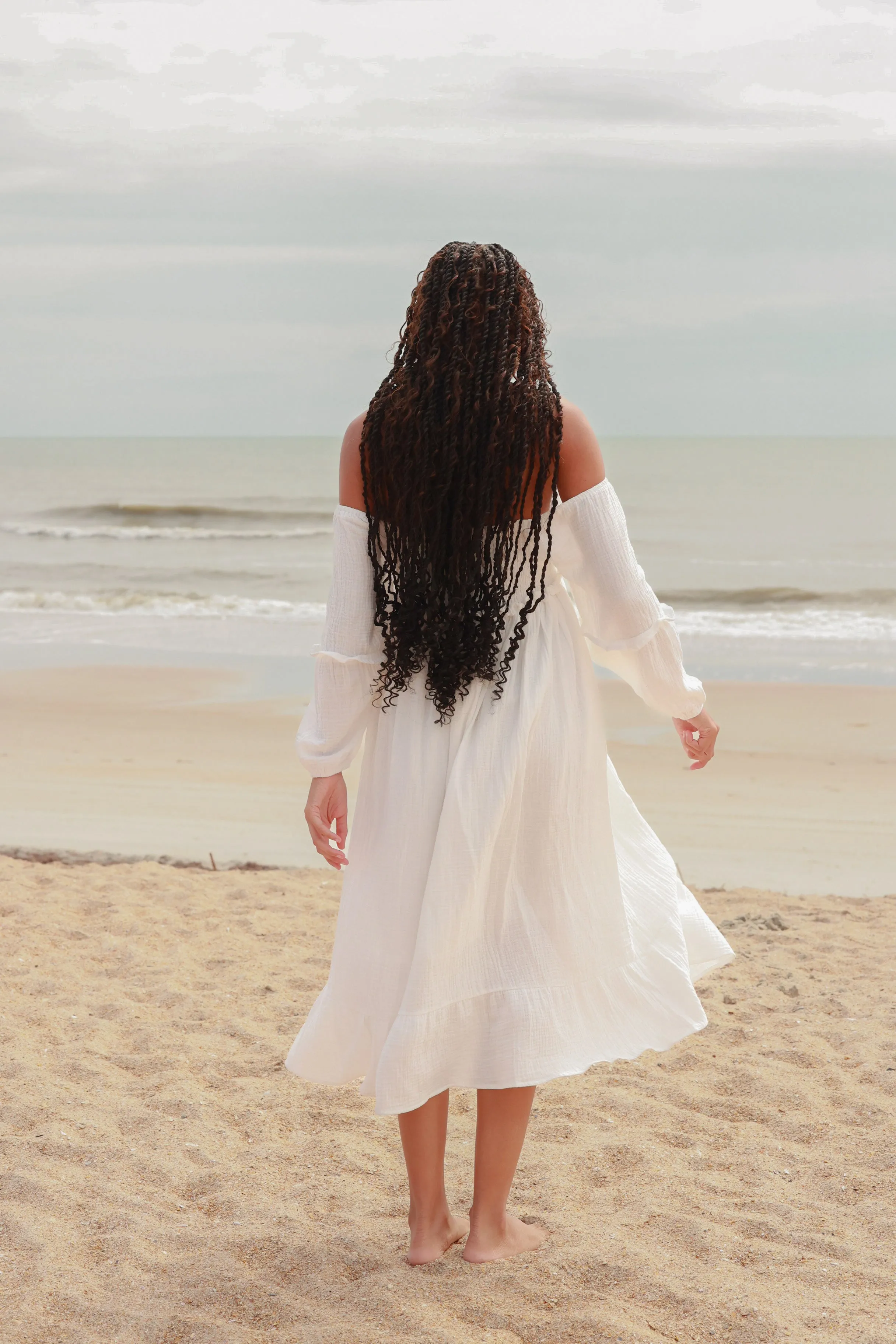 Women's Pippa Dress (white muslin) sold by Indie Blue product image thumbnail 5