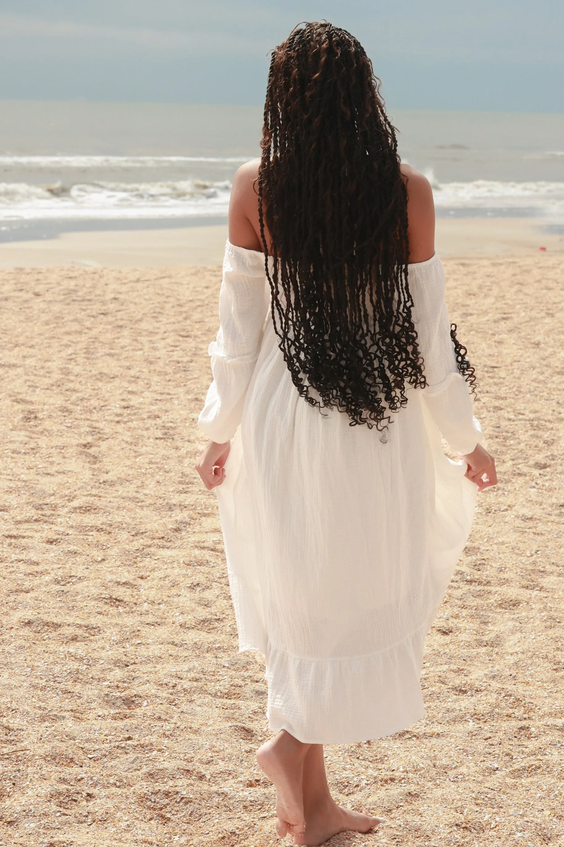 Women's Pippa Dress (white muslin) sold by Indie Blue product image thumbnail 4