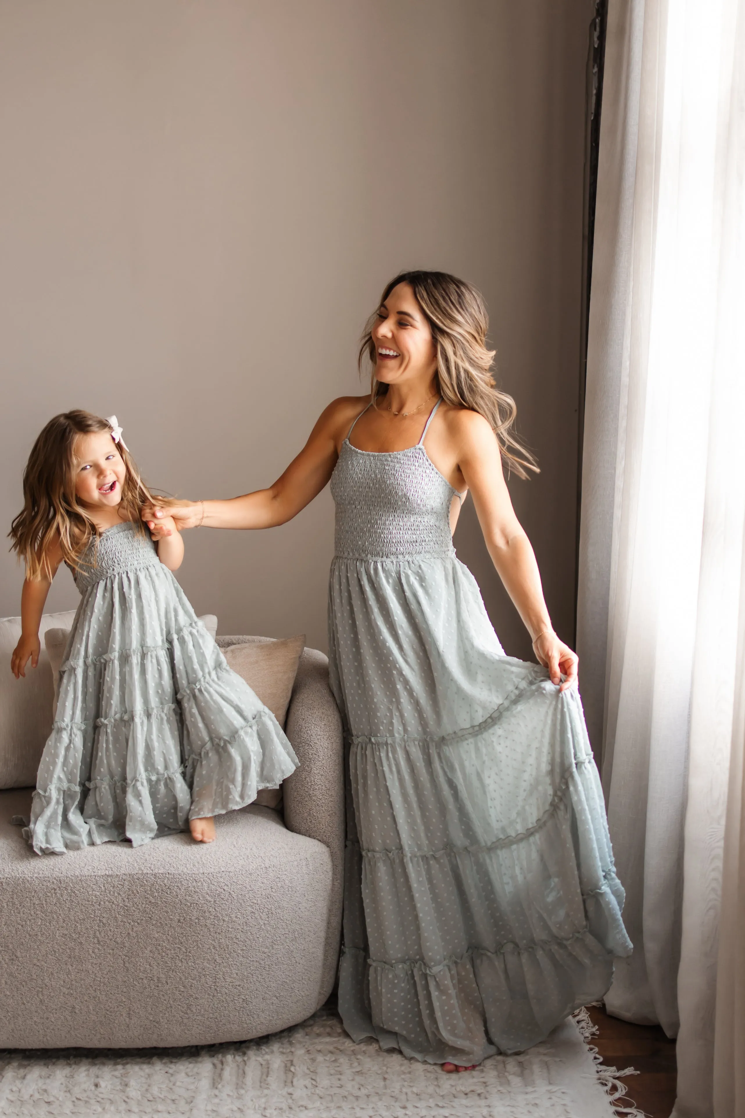 Women's Vera Flow Dress (sage swiss dot) sold by Indie Blue product image thumbnail 2