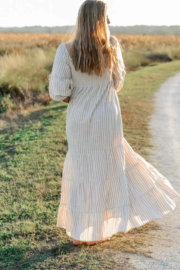 Women's Pippa Maxi (driftwood stripe linen) sold by Indie Blue product image thumbnail 2
