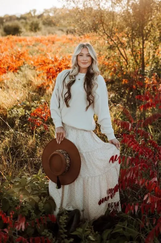 Women's Bella Dress-Skirt (ivory print) sold by Indie Blue