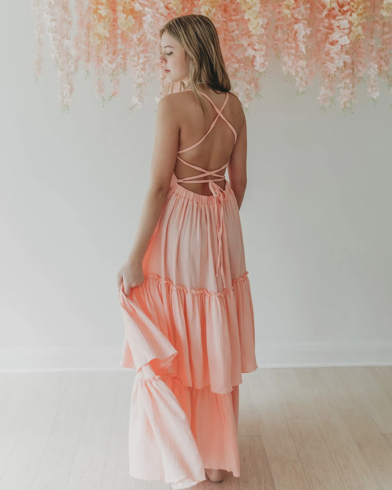 Women's Wendy Dress (vibrant coral muslin) sold by Indie Blue product image thumbnail 3