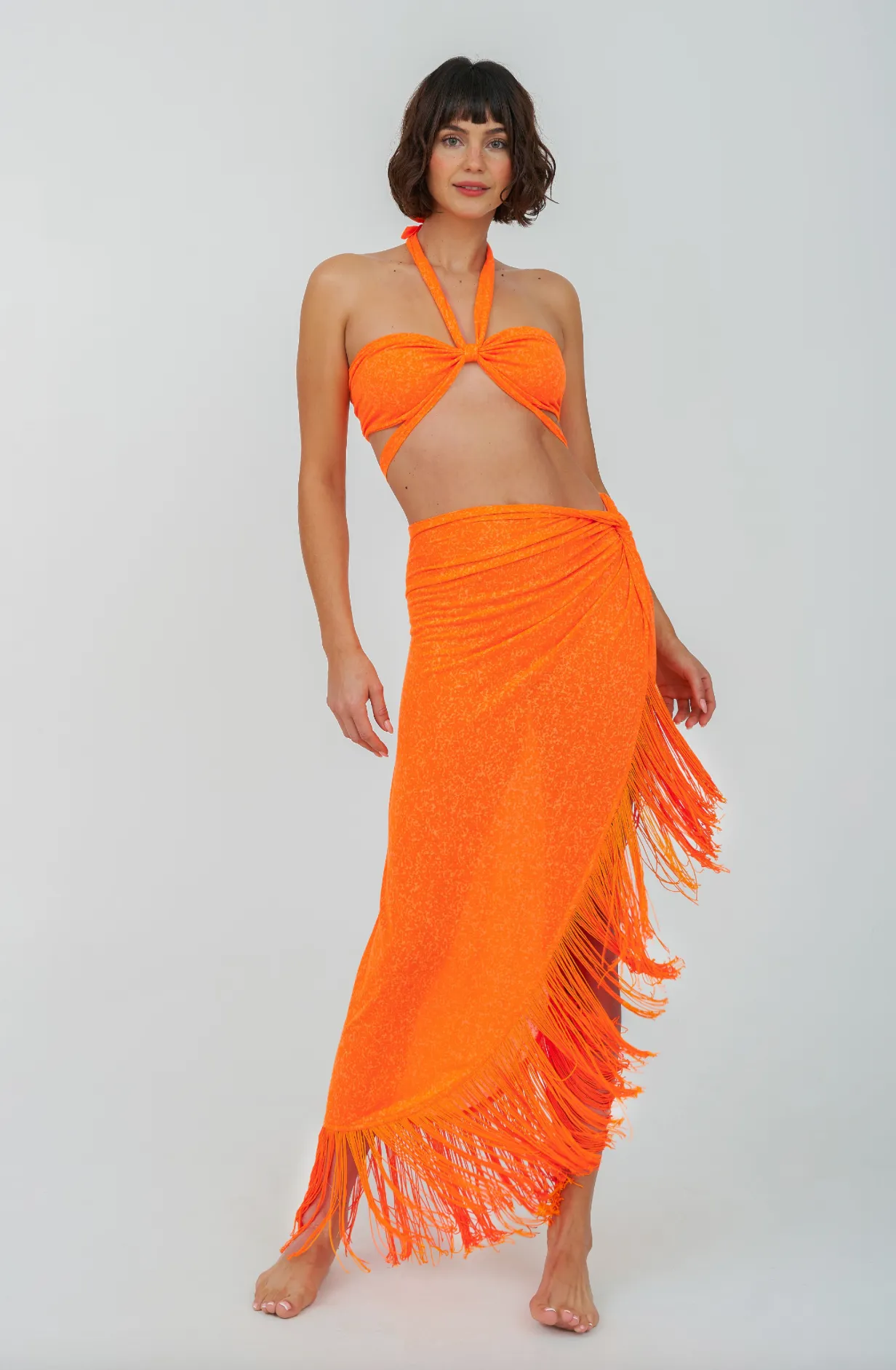 Fringed Sarong Skirt sold by Pitusa