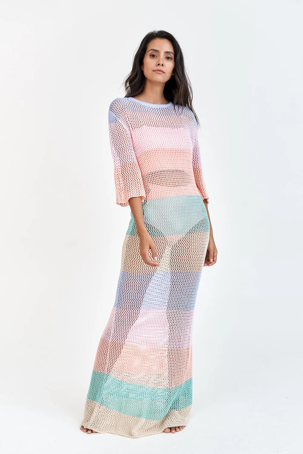 Rainbow Crochet Maxi Dress sold by Pitusa product image thumbnail 3