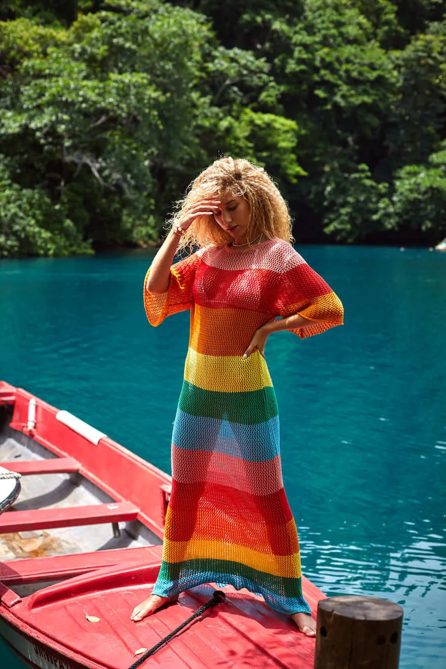 Rainbow Crochet Maxi Dress sold by Pitusa product image thumbnail 2