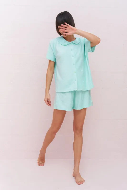Terry Cloth Peter-Pan Collar Top sold by Pitusa