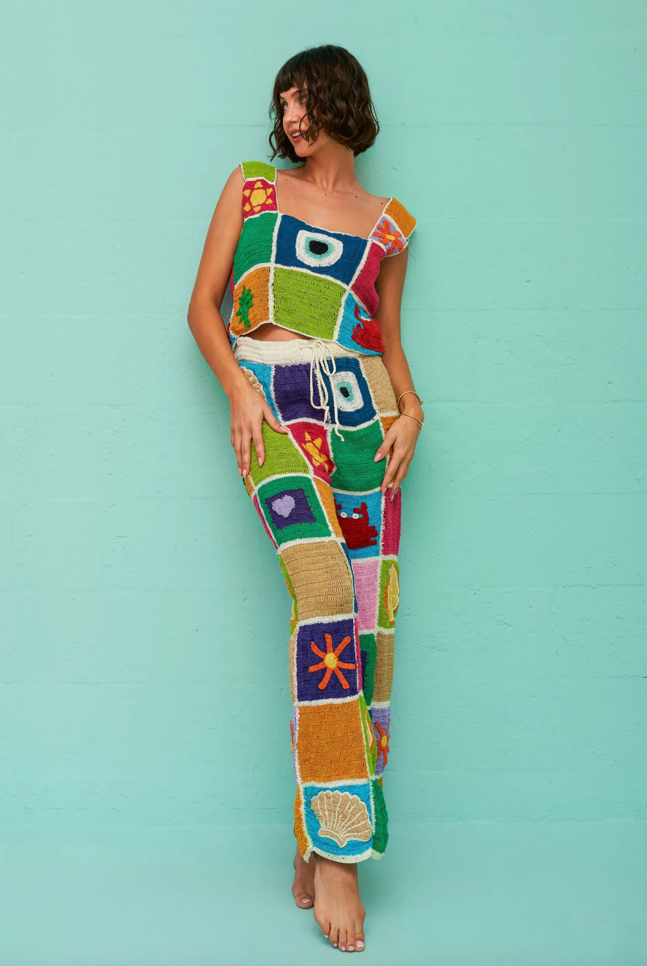 Crochet Patchwork Pants sold by Pitusa