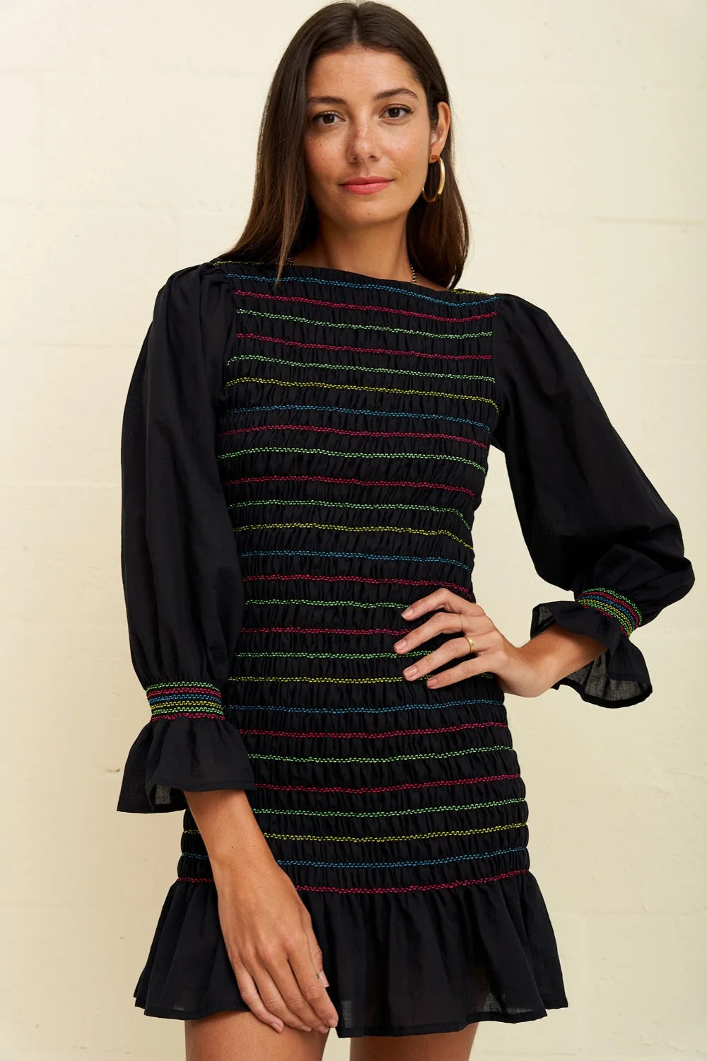 Smocked Long Sleeve Mini Dress sold by Pitusa product image thumbnail 4