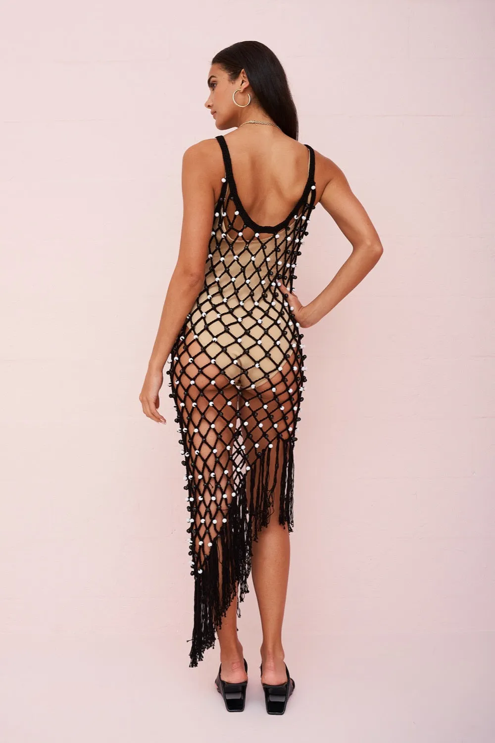 Crochet Beaded Asymmetric Dress sold by Pitusa product image thumbnail 3