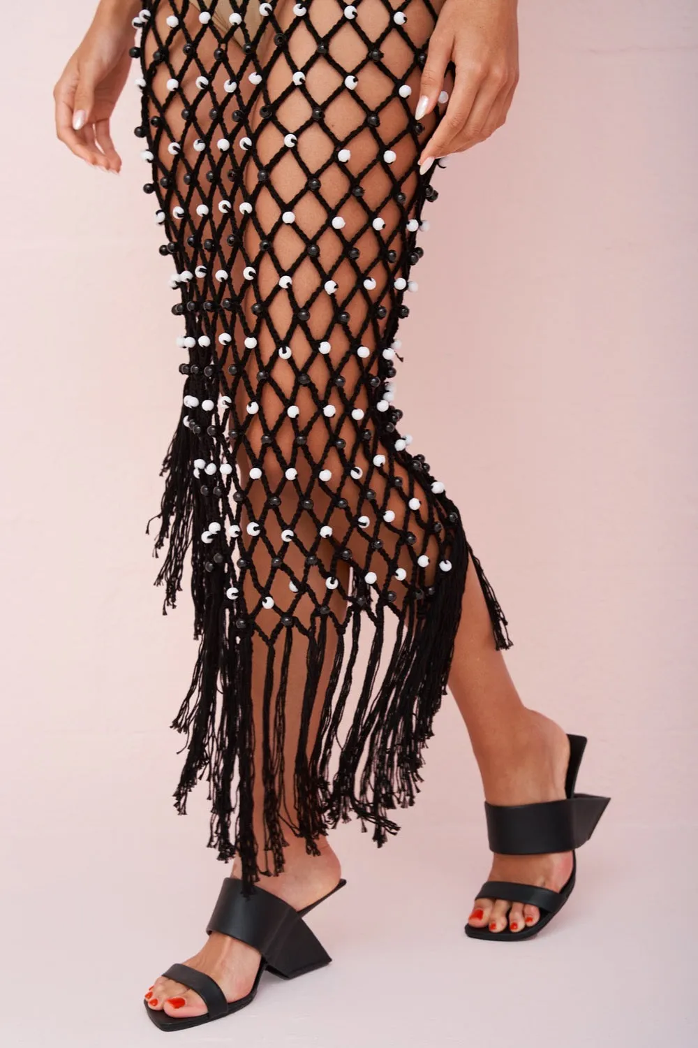 Crochet Beaded Asymmetric Dress sold by Pitusa product image thumbnail 4