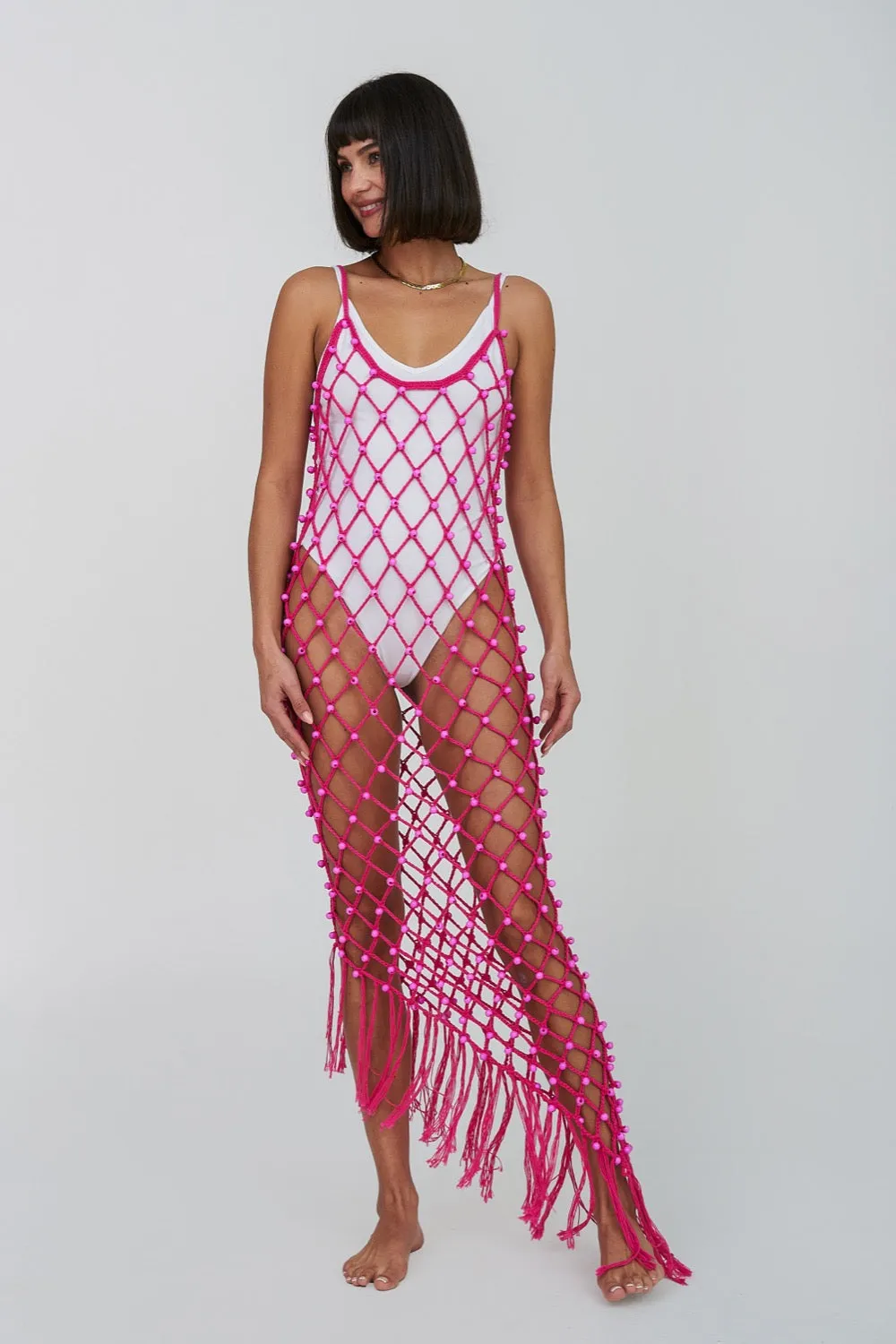 Crochet Beaded Asymmetric Dress sold by Pitusa product image thumbnail 5