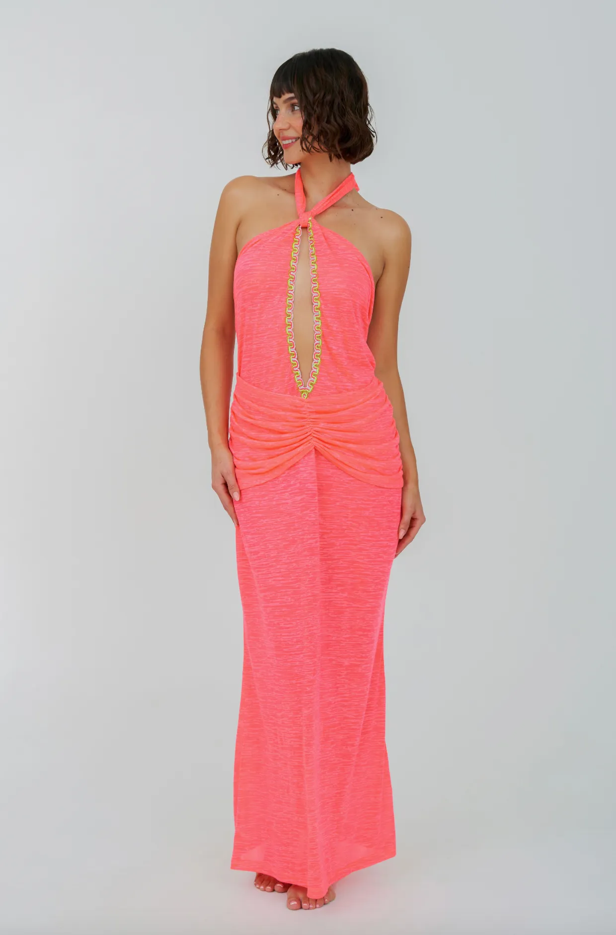 Cutout Halter Ruched Maxi sold by Pitusa