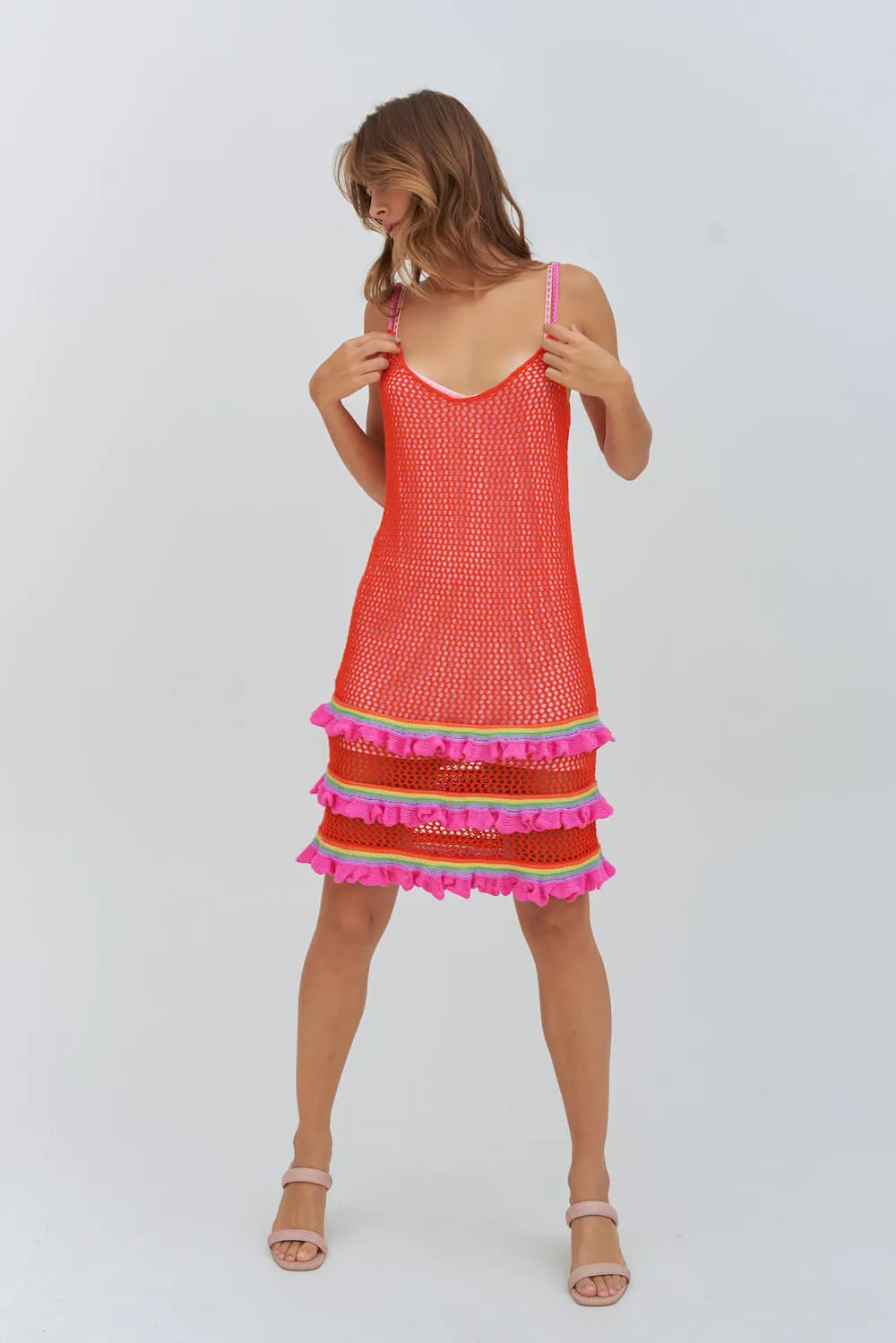 Crochet Ruffle Tiered Mini Dress sold by Pitusa product image thumbnail 3